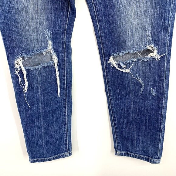 Current Elliott Jeans Blue Fling Isley Destroy Denim Relaxed Fit - Picture 6 of 11